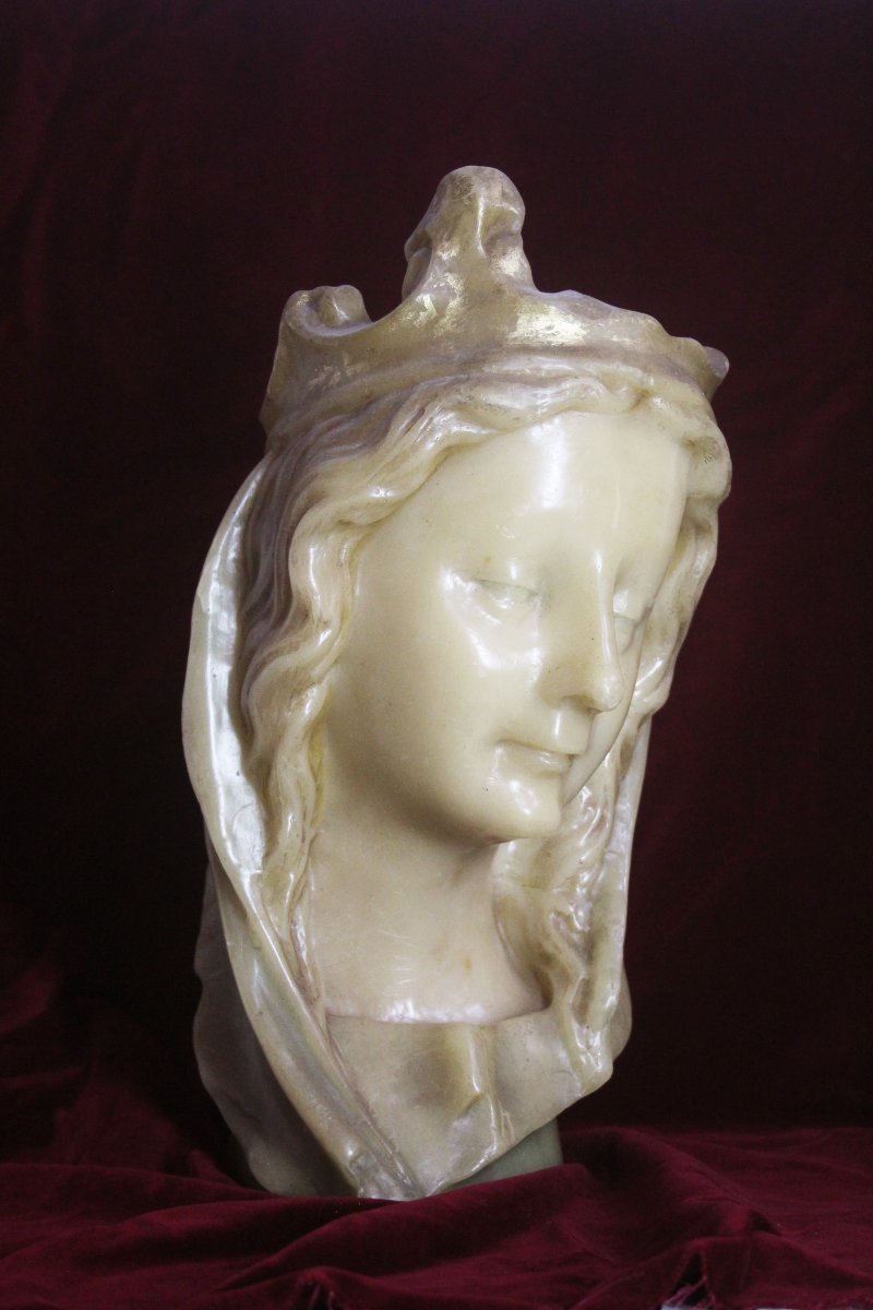 Busto della Vergine Incoronata in cera d’api – Francia, inizio XIX secolo-photo-4