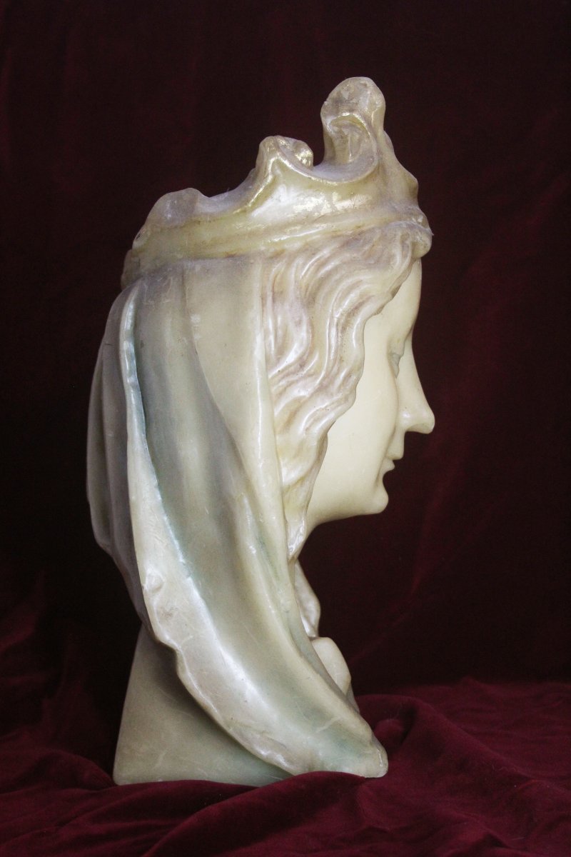 Busto della Vergine Incoronata in cera d’api – Francia, inizio XIX secolo-photo-2