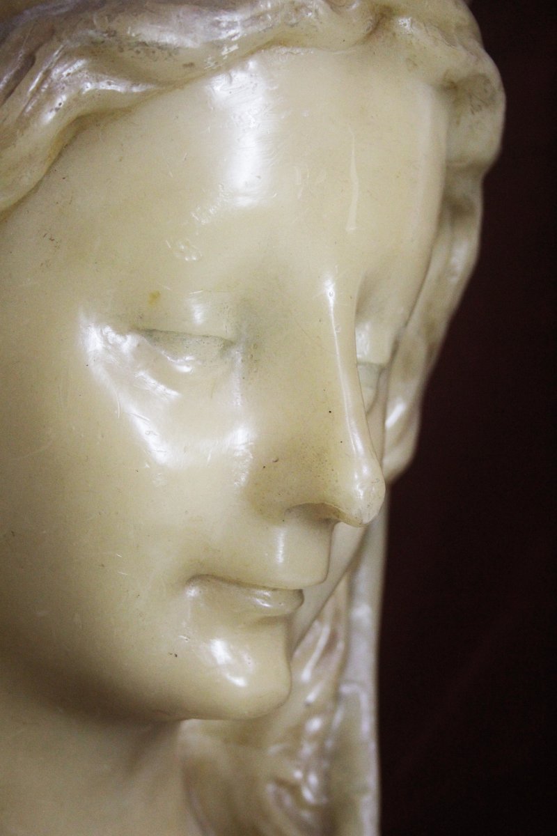 Busto della Vergine Incoronata in cera d’api – Francia, inizio XIX secolo-photo-4