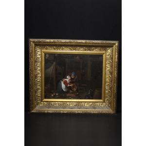 Scuola fiamminga, Interno di cucina con figure