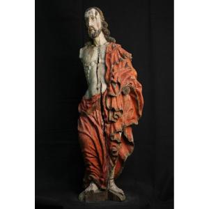 Scultura in legno policromo Cristo Risorto XVI secolo
