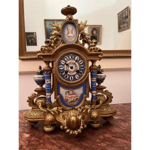 Napoleon III Bronze And Porcelain Clock