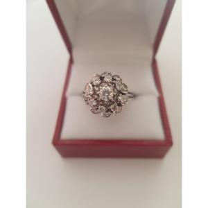 Gold And Diamond Daisy Ring