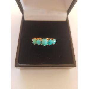 Gold And Turquoise Ring