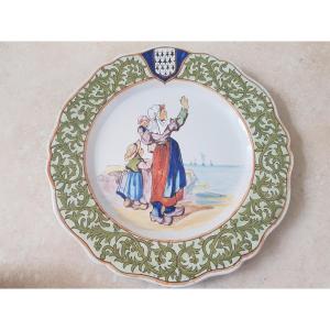 Porquier-beau Quimper Plate