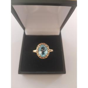 Blue Gold-topaz Ring