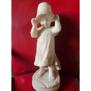 Alabaster Sculpture Little Girl
