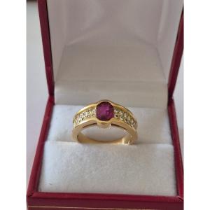 Gold- Ruby- Diamond Ring