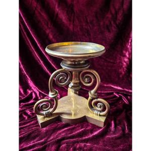 Brass Base Or Compote Dish In The Regency Style, Circa 1900.