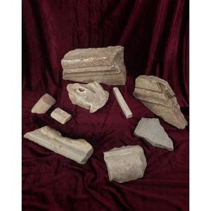 Rare Lot Of 9 Antique Roman Marble Fragments