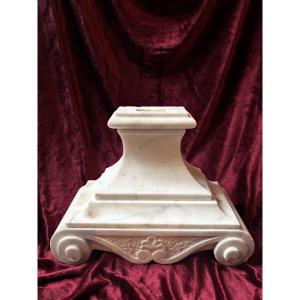 Carved White Marble Altar Base