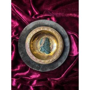 Gilt Bronze Medallion - Profile Of A Roman Emperor, 19th Century