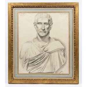 Academic Drawing In The Antique Style - Bust Of Brutus, 1901