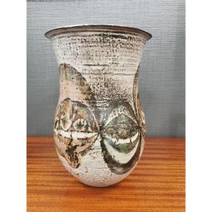 Large Stoneware Vase Signed "the Minotaur" By Paul Quéré