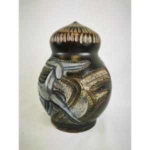 Ceramic Flower Vase, Remmy Fils Betschdorf, 1989