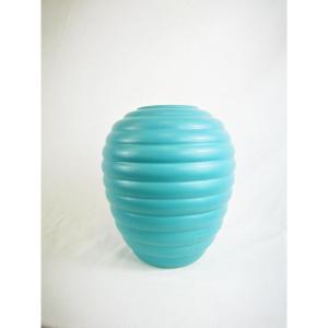 Vintage Blue Vase Signed Saint Clément 