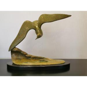 Bronze Sculpture The Bird By Irénée Rochard 
