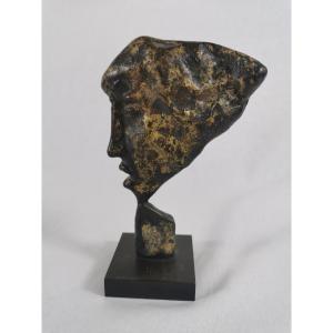 Bronze Sculpture, Calabrian Profile By G Busato 1974 Monnaie De Paris 
