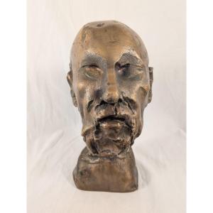 Bronze Bust Of Hippocrates Signed Jean Roulland (1931-2021)
