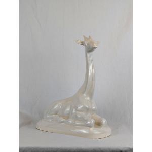 Ceramic Decorative Object "the Giraffe" Saint Clément 