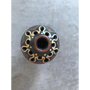 Ceramic Vase (stoneware) By Claude Famechon And Michel Carlin In Moly Sabata