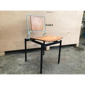 Vintage Office Chair, Design, Metal And Plywood. Dlg René Jean Caillette 