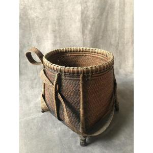 Vintage Rice/tea Basket, Vietnam, East Asia, Mid 20th Century