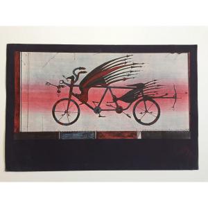 Original Signed Lithograph, 1979, Joan Ponç (1927–1984) Untitled (“magic Bicycle”)