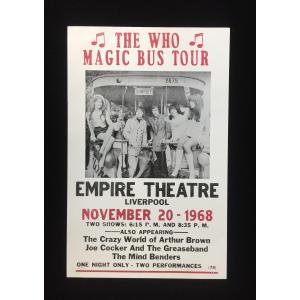 Vintage Concert Poster – The Who “magic Bus Tour”, Empire Theatre, Liverpool, Uk, 1968