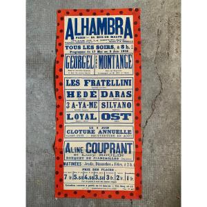 A Programme Poster Of The Renowned Alhambra Music-hall Théatre In Paris,17 Mai - 2 Juin 1918