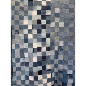 Large Handmade Denim Patchwork Quilt, Oregon, Usa, 1996