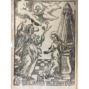 Gravure : Annonciation, Datée 1572