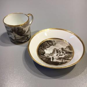 Porcelain Cup Litron In Grisaille