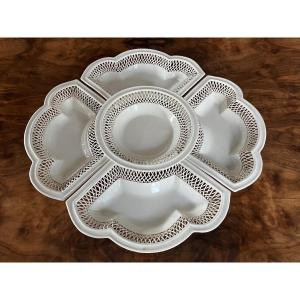 Centerpiece, Fine Earthenware With Basketwork Decor, Early 19th Century.