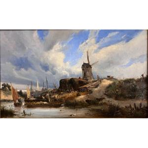 Painting Charles Mozin (1806-1862) Norman Landscape