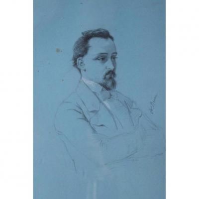 Drawing Portrait Charles Morin By Adolphe Brune 