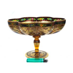 Pretty Polylobed Cup By Julius Muhlhaus, Bohemian Glass, Haida, 1910, Perfect, Era Daum Galle 