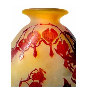 Superb 1900 Vase "hearts Of Mary" By Gallé, Perfect, Circa 1900, Daum Art-nouveau Era