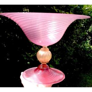 Beautiful Large Murano Glass Bowl, 1950, Seguso Workshop, Barovier Toso Daum Era