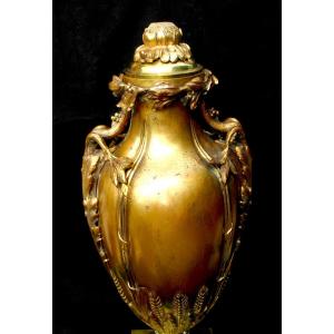 Monumental Art Nouveau Bronze Vase By A. Erdmann, 45 Cm, 6.6 Kilos, Circa 1900