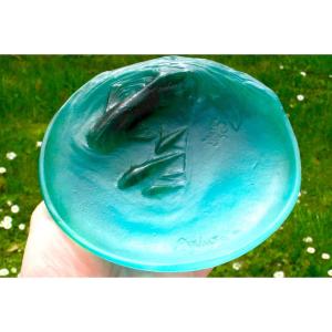 Rare Fish Bowl By Amalric Walter, Real Glass Paste, Daum Galle Argy Era 1920
