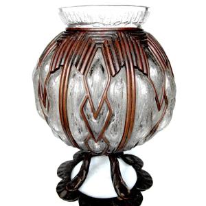 Monumental And Rare Art Deco Vase Daum And Majorelle, Perfect, 37 Cm, 10 Kilos, Galle Era 1920