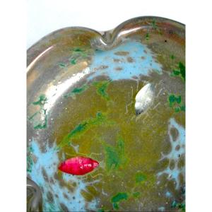 Polylobed Cup With Beetles On A Powdered And Glazed Background By Daum, Circa 1900, Galle Era