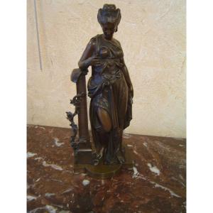 Paul Dubois  Bronze Woman Figure