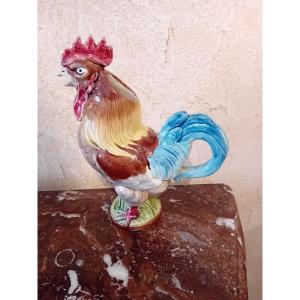 Georges Dreyfus Majolica  Pitcher Rooster 