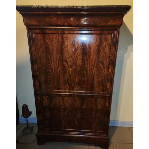 Louis Philippe Mahogany Secretary With An Extraordinary Interior