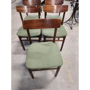 Suite Of 5 Gessef Chairs (italian Design) In Rosewood From The 60s
