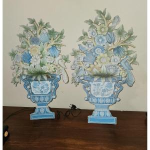 Pair Of Painted Sheet Metal Sconces From The Late 1960s