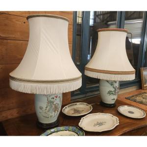 Large Pair Of Chinese Lamps 