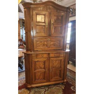 Alsatian Corner Cabinet Early 19th Century In Walnut 